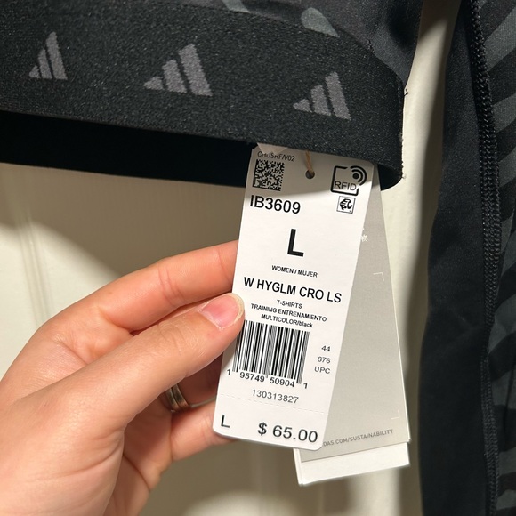 Adidas Hyperglam Long Sleeve Shirt Sz L - Picture 4 of 6